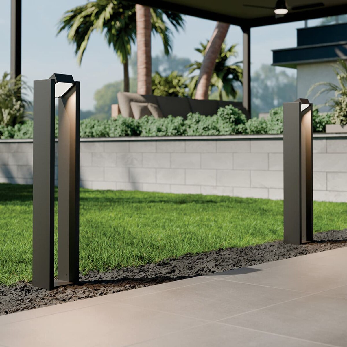 Kichler-16263BKT27- 12 Volt 2700K LED Aimed Bollard Light in Textured Black, 25.4" Height, 135 Lumens Output, Integrated Aluminum Design