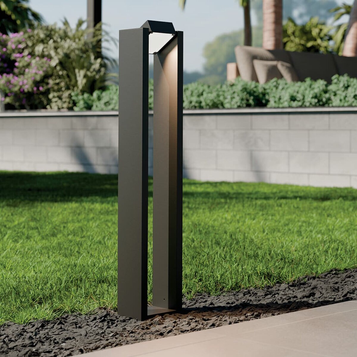 16263BKT30-12 Volt 3000K LED 25.4" Aimed Bollard in Textured Black