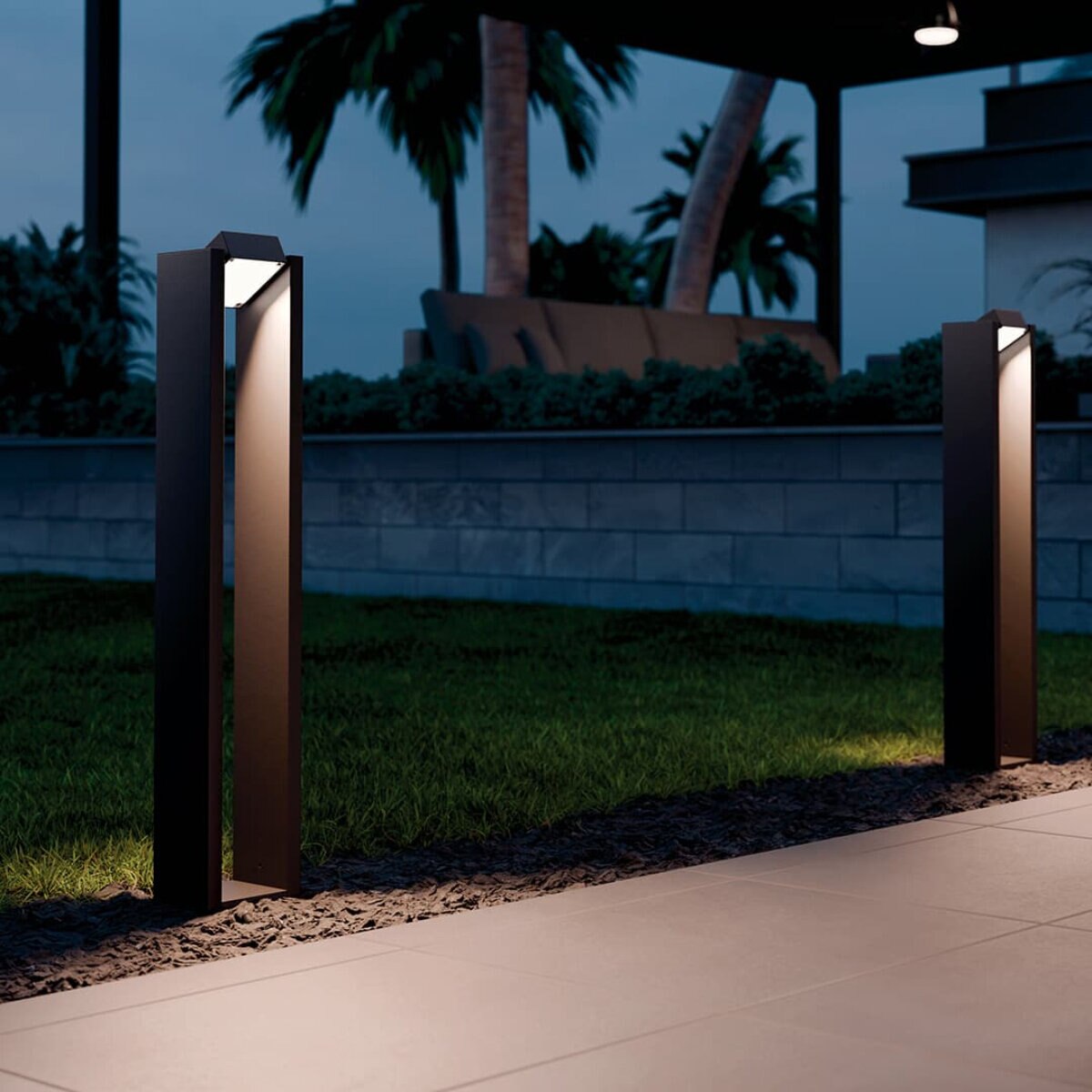 16263BKT30-12 Volt 3000K LED 25.4" Aimed Bollard in Textured Black
