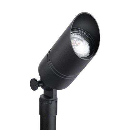 Kichler-15475BKB- 15399MR16 5" Drop-In Accent Fixture Black Brass Finish 12V LED with Ground Stake and Glass Lens