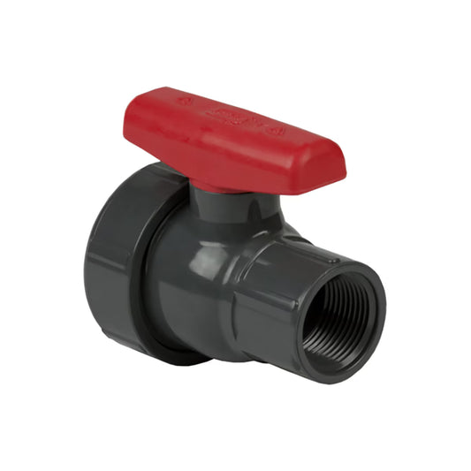 Spears Single Entry Gray PVC Ball Valve 1-1/2 in. FIPT w/ Buna-N O-Rings