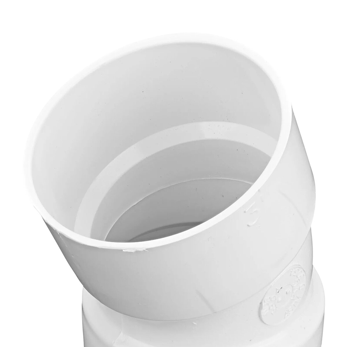 3P04  -NDS PVC S&D 22-1/2 Deg. Elbow HUB x HUB White 3 in.