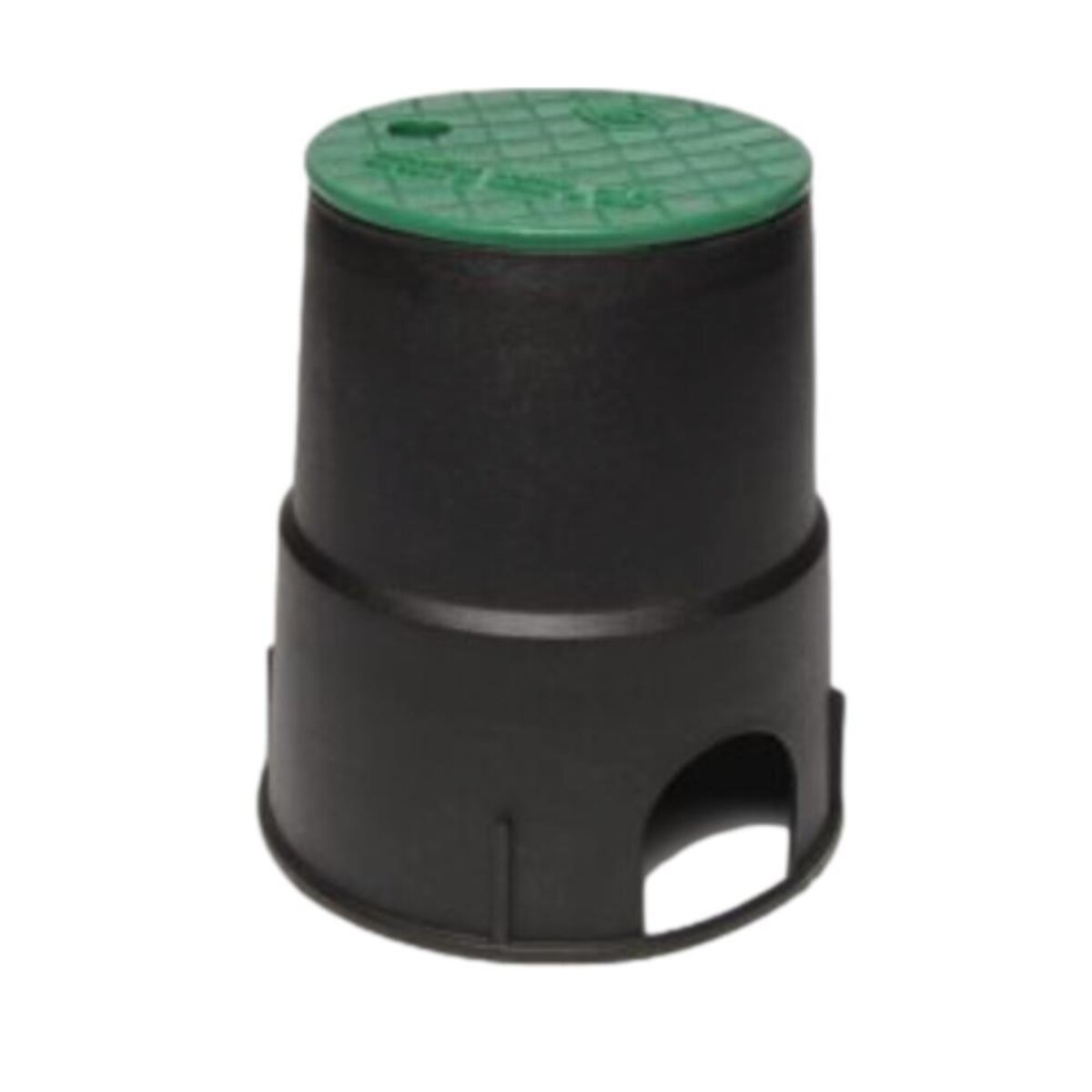 Dura Valve Box Round 6 in. Black Box w/ Green Lid Overlapping ICV