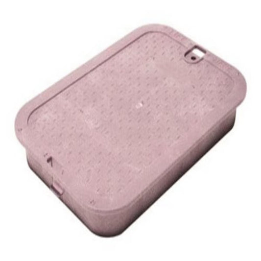 NDS Standard Valve Box Lid Rectangle 14 in. x 19 in. Overlapping Purple Polyethylene RW Lid Only