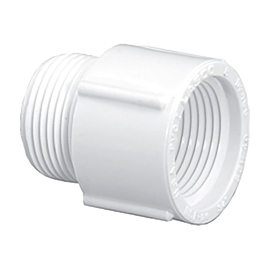 434-008 -Lasco Long Riser Extender White Sch 40 PVC 3/4 in. Mipt x Fipt Threaded