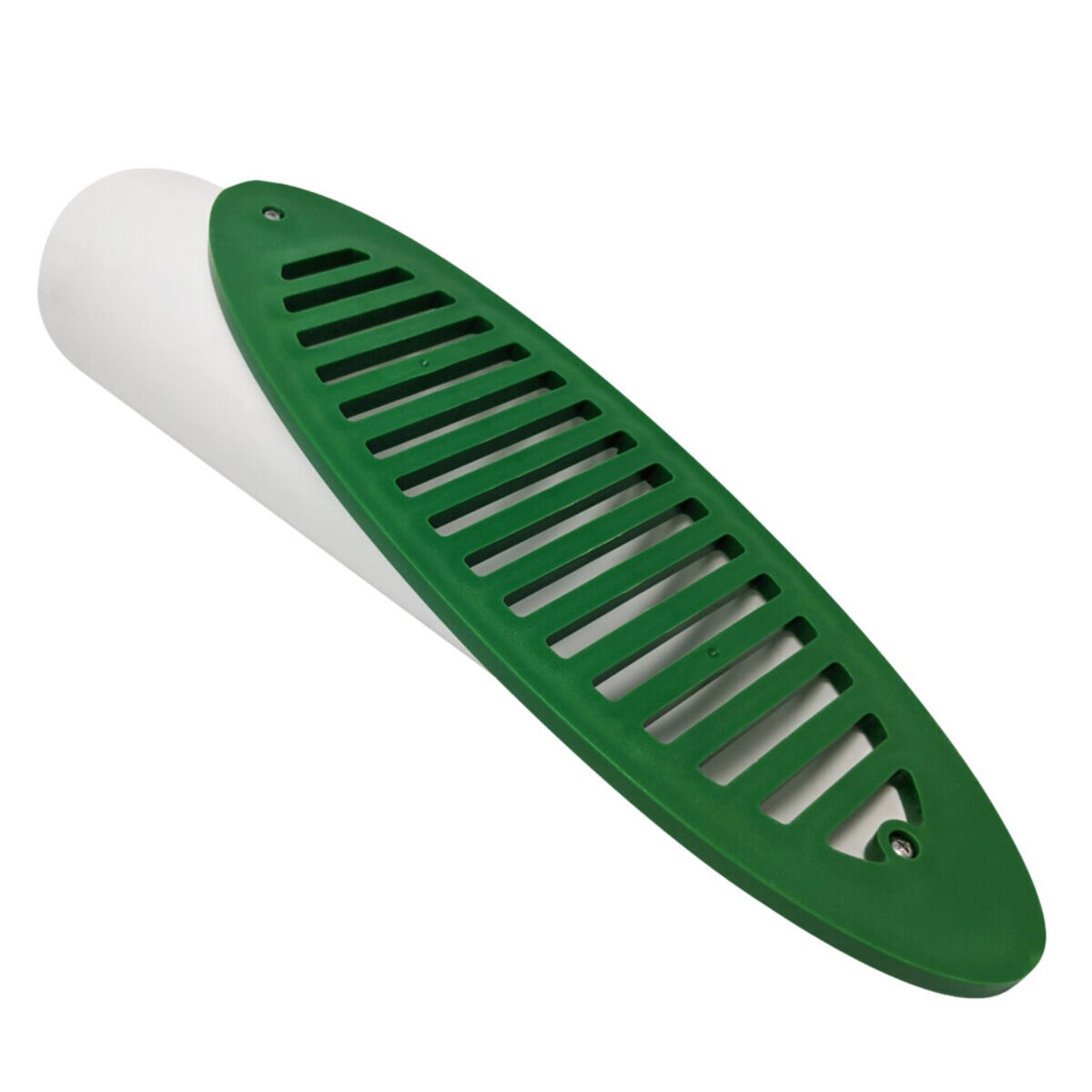 IPS 4 in. PVC Angled Yard Drain Green Grate