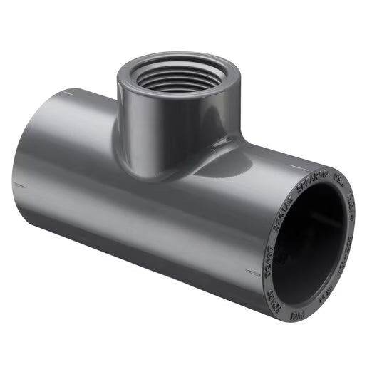 802-130 Sch 80 PVC Reducing Tee 1 in. x 1/2 in. Socket X FIPT | Spears
