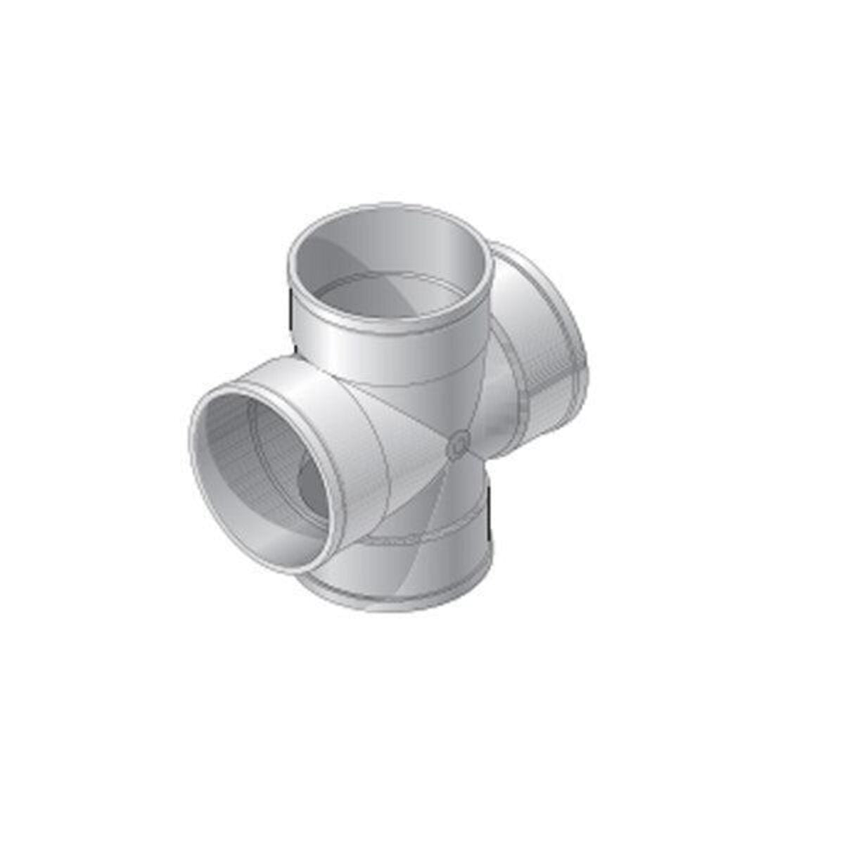 4P1X -NDS PVC S&D Cross HUB x HUB x HUB x HUB White 4 in.