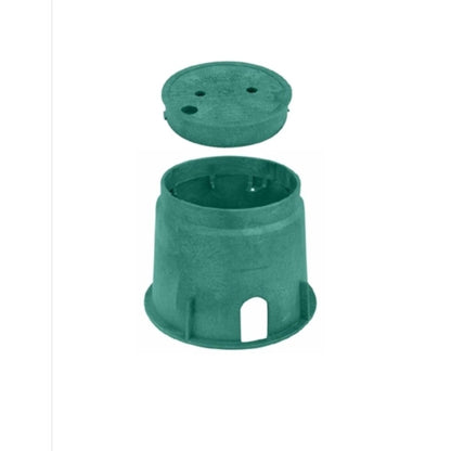 AEP Valve Box Round 10 in. Green Box/Green Lid Overlapping ICV