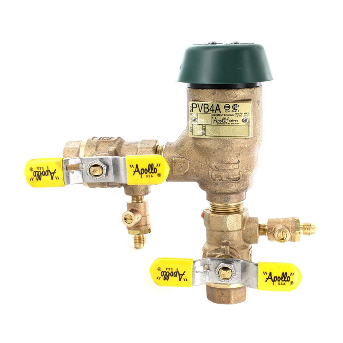 4A-504-A4F  Apollo PVB Backflow Preventer 3/4 in. w/ Union Ball Valves | 4A-504-A4F