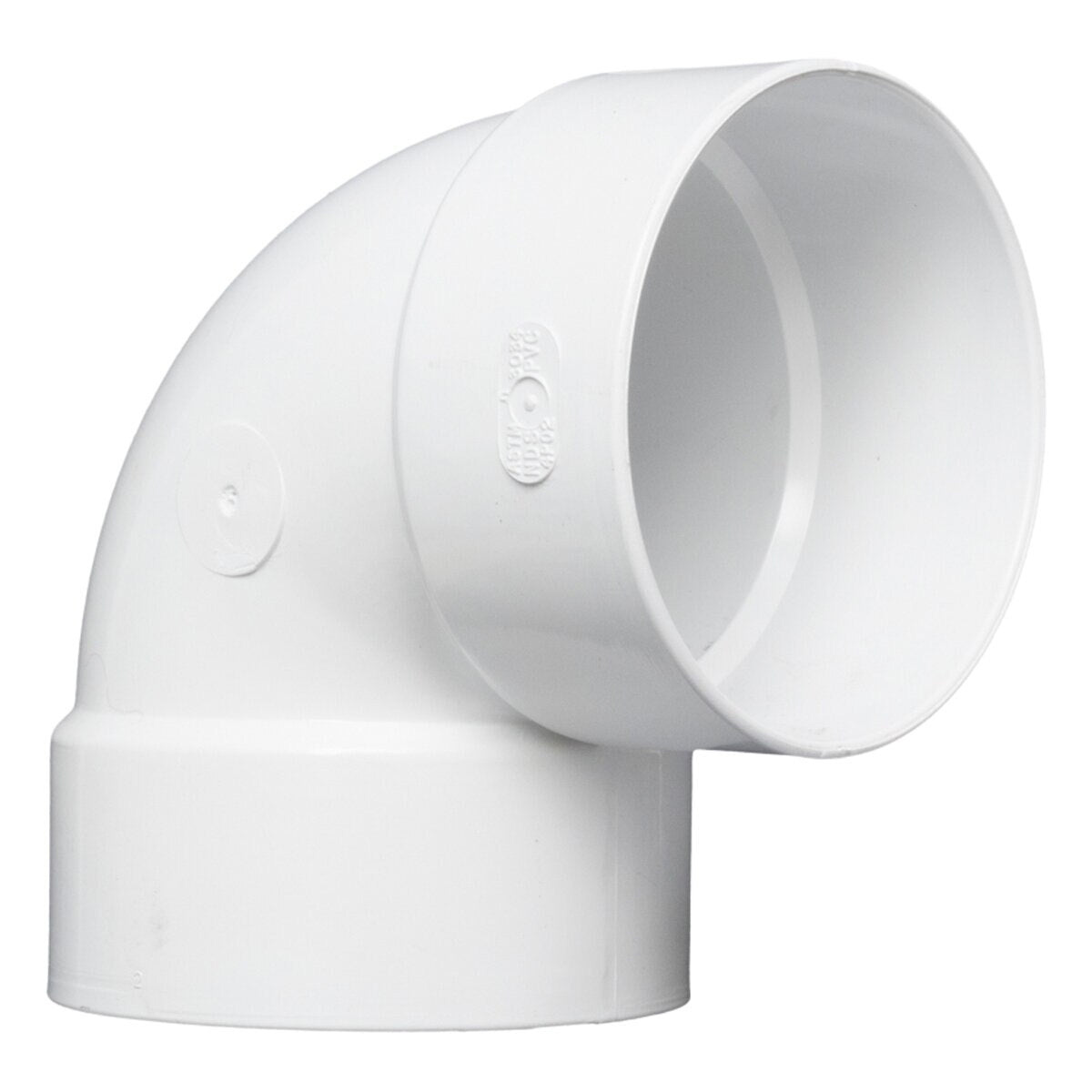 4P02  -NDS PVC S&D 90 Deg. Elbow HUB x HUB White 4 in.