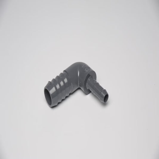 Dura 1406 Series PVC Elbow 3/4 in. x 3/8 in. Funny Pipe Ell Insert X Funny Pipe 
