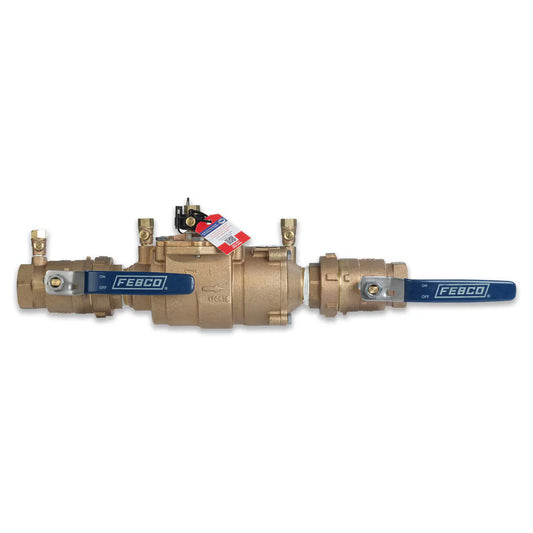 FEBCO 850U Double Check Assembly w/ Unions 1-1/2 in. Bronze w/ Freeze Sensing Capability (Sensing Upgrade Kit Sold Separately) | T2615