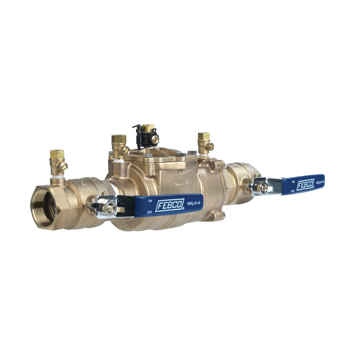 FEBCO LF850 Double Check Assembly w/ Ball Valves 1-1/4 in. Lead Free Bronze w/ Freeze Sensing Capability (Sensing Upgrade Kit Sold Separately) | T683041