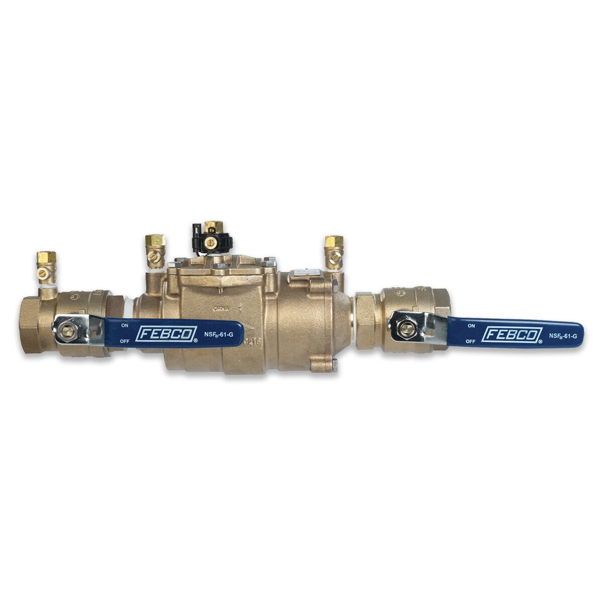 FEBCO LF850 Double Check Assembly w/ Ball Valves 1-1/4 in. Lead Free Bronze w/ Freeze Sensing Capability (Sensing Upgrade Kit Sold Separately) | T683041