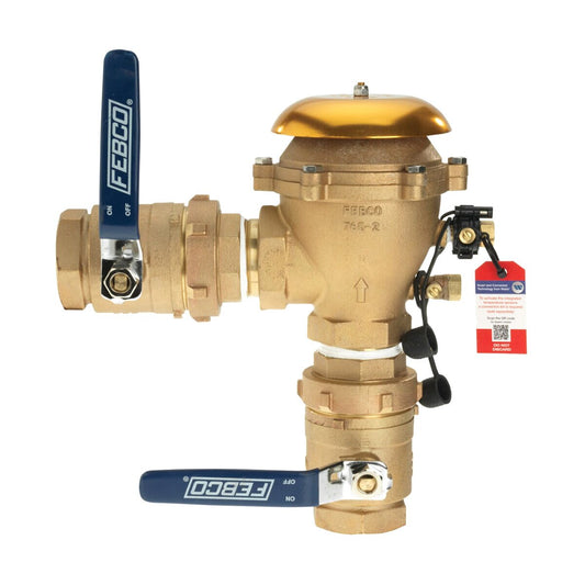 FEBCO U765 Pressure Vacuum Breaker w/ Unions 1-1/2 in. Bronze w/ Freeze Sensing Capability (Sensing Upgrade Kit Sold Separately) | T765GUB