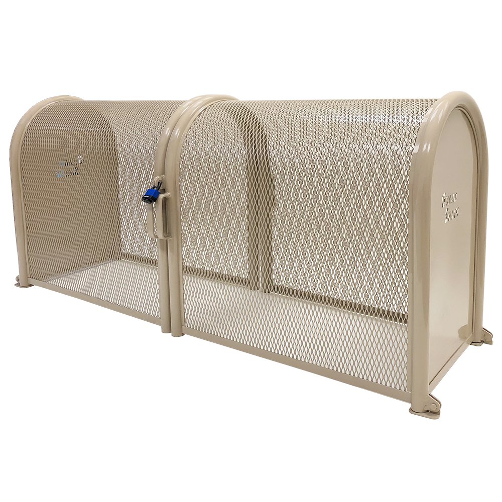 GuardShack Powdercoated Enclosure 2Pc Clamshell (16"W x 30"H x 64"L) - Green/Tan