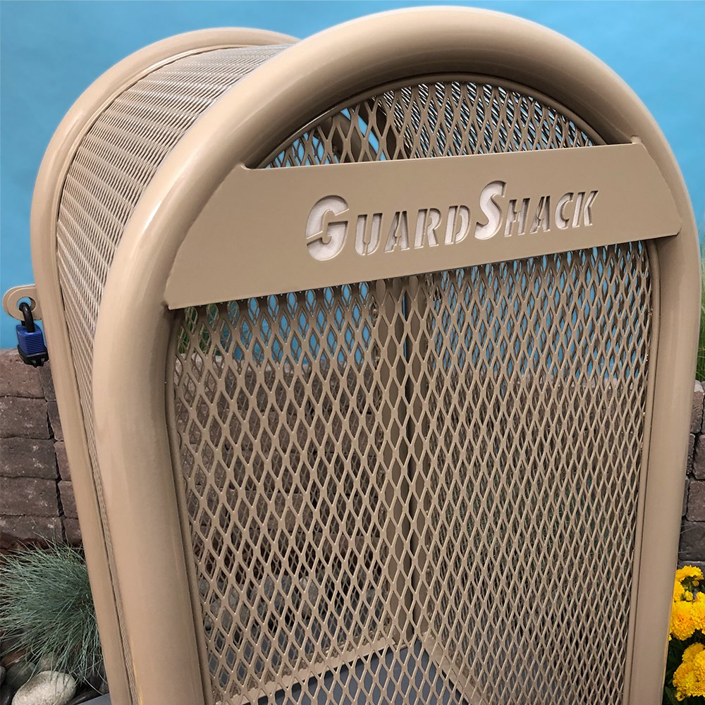 GuardShack 2 Pc clamshell Powdercoated Enclosure (16"W x 37"H x 39½"L) - Green/Tan