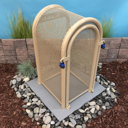 GuardShack 2 Pc clamshell Powdercoated Enclosure (16"W x 37"H x 39½"L) - Green/Tan