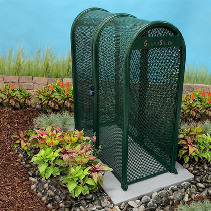 GuardShack 2 Pc clamshell Powdercoated Enclosure (16"W x 37"H x 39½"L) - Green/Tan