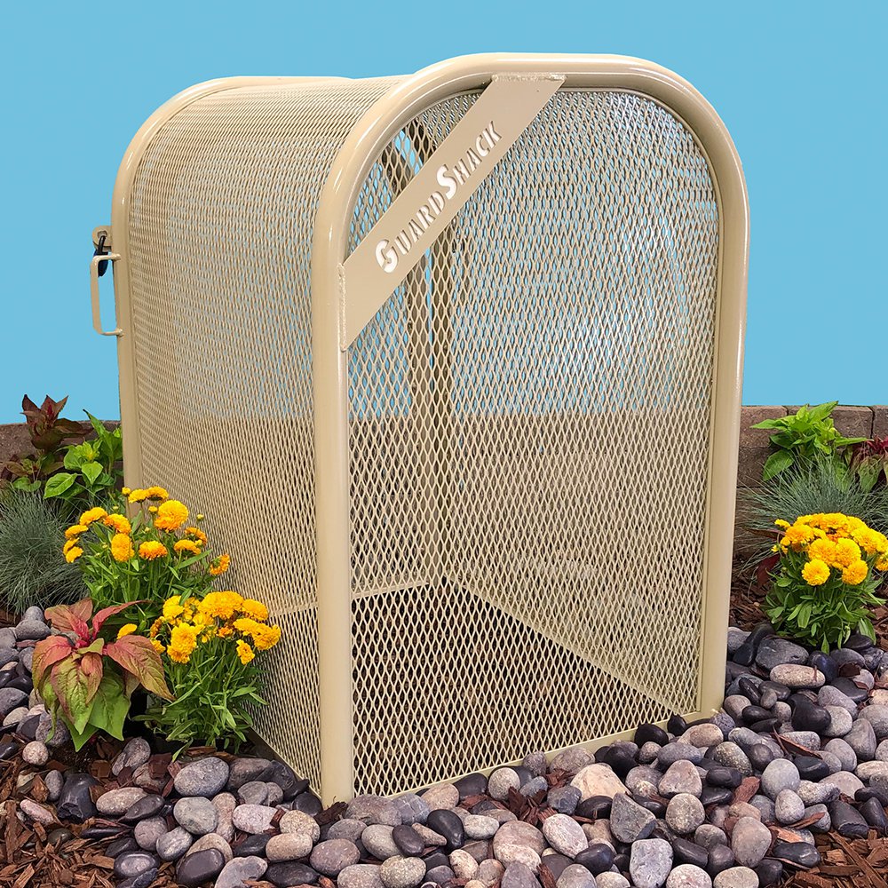 GuardShack Hinged body w/gate  Powdercoated Enclosure (24"W x 40"H x 31½"L)- Green/Tan