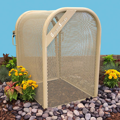 GuardShack Hinged body w/gate  Powdercoated Enclosure (24"W x 40"H x 31½"L)- Green/Tan