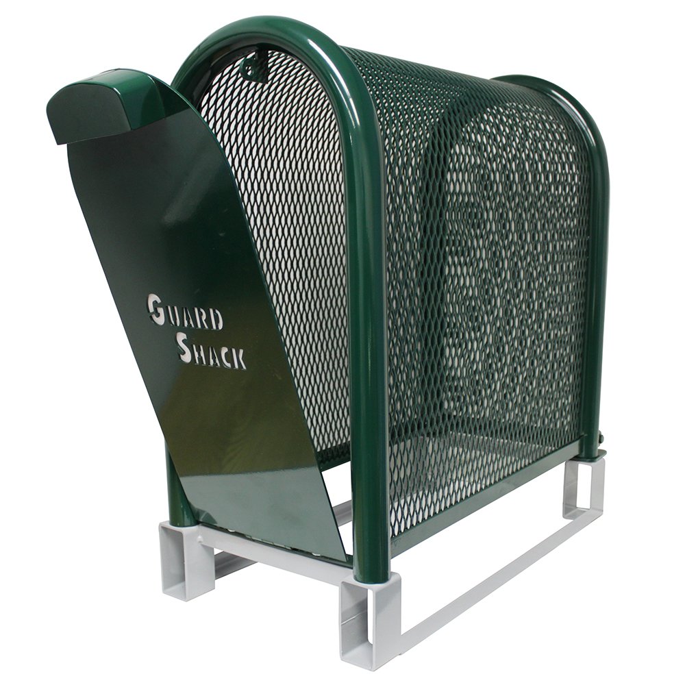 GuardShack Powdercoated Enclosure hinged with gate (10"W x 24"H x 30"L)- Green/Tan