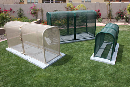 GuardShack Powdercoated Enclosure 2Pc Clamshell (16"W x 30"H x 64"L) - Green/Tan