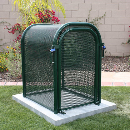 GuardShack Hinged body w/gate  Powdercoated Enclosure (24"W x 40"H x 31½"L)- Green/Tan