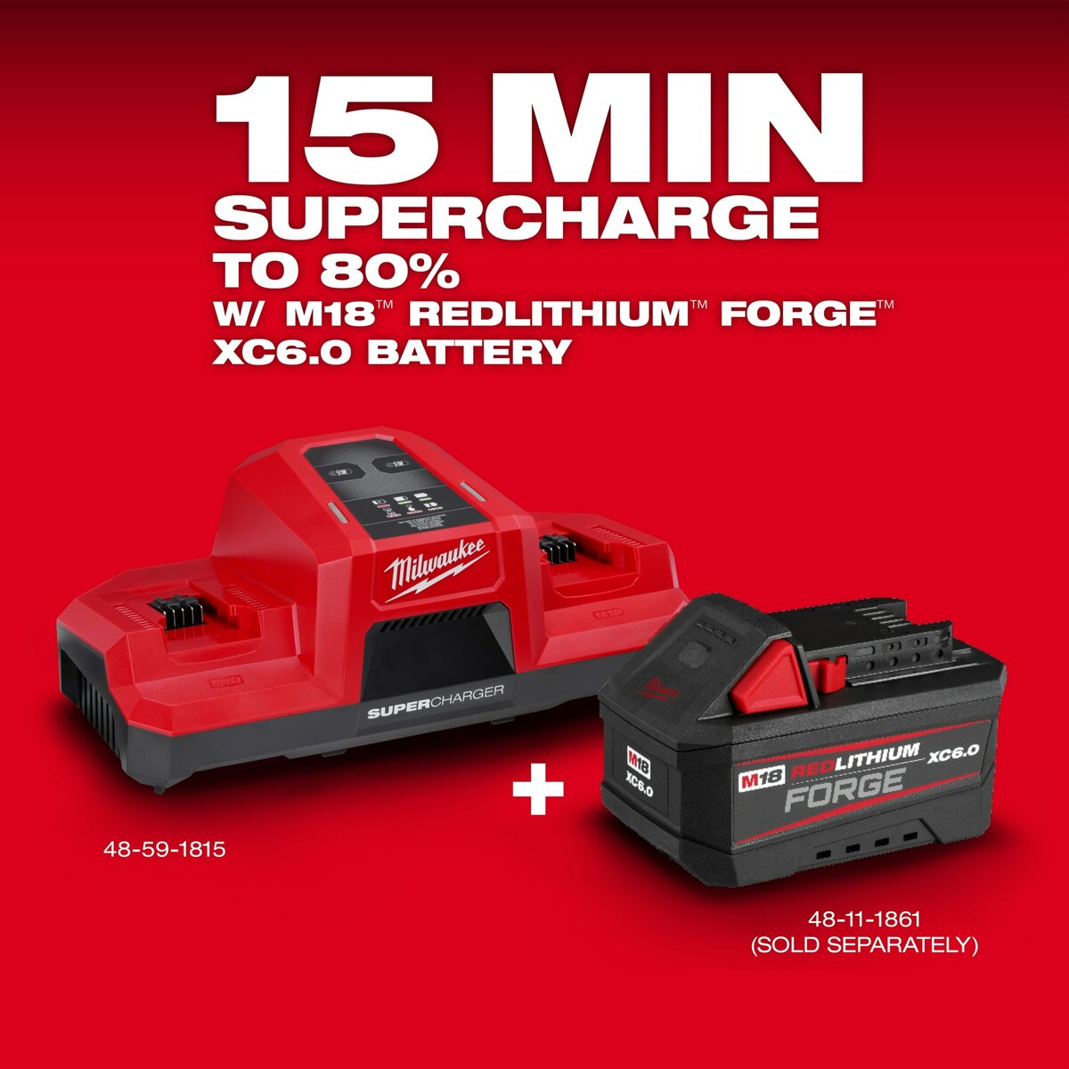 Milwaukee 18V M18 Dual Bay Simultaneous Super Charger | 48-59-1815