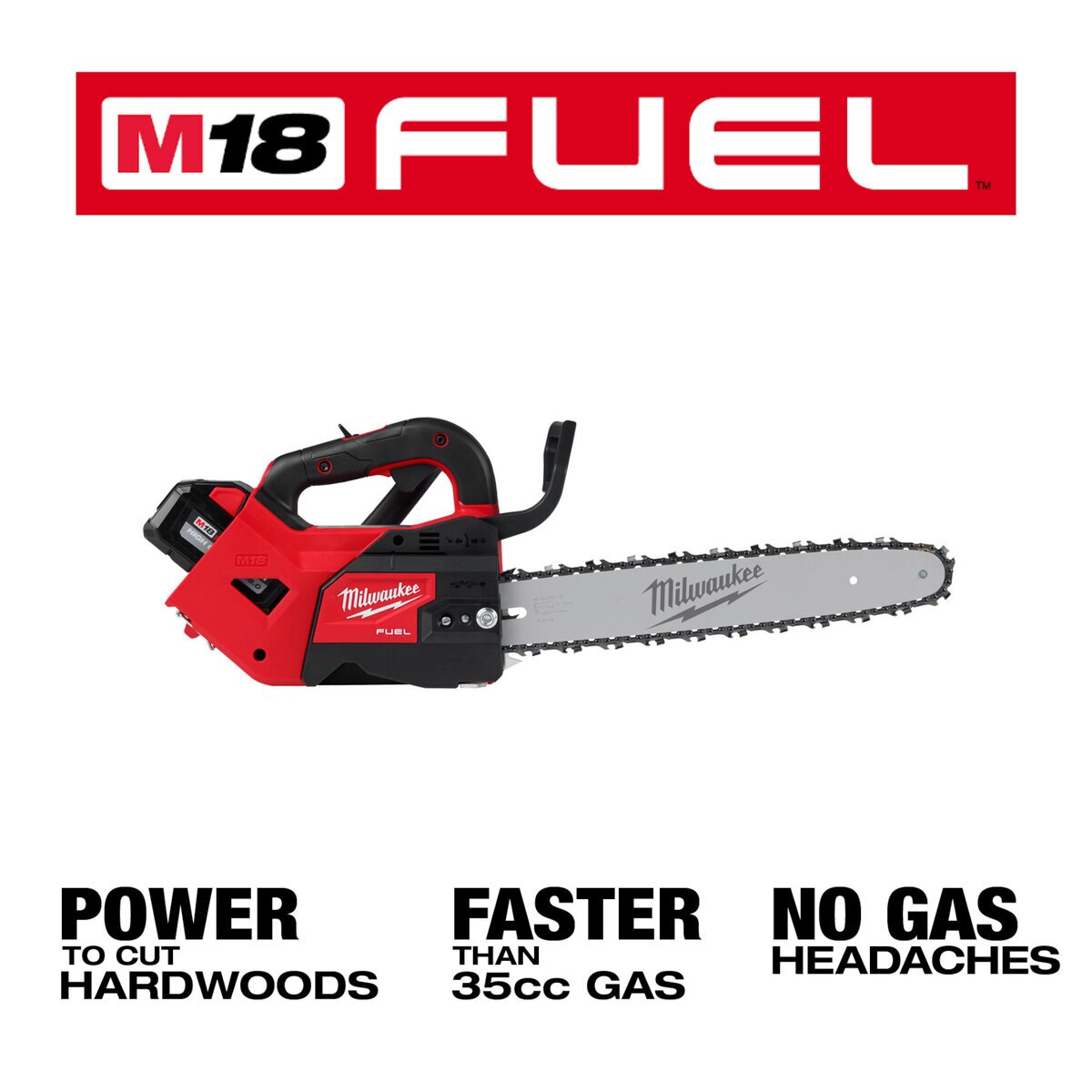 Milwaukee 18V M18 Fuel Brushless Cordless 14 in. Top Handle Chainsaw Kit | 2826-21T