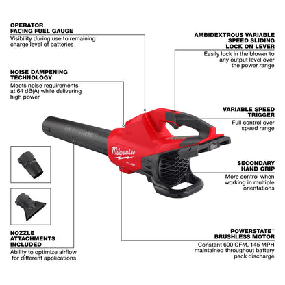 Milwaukee 18V M18 Fuel Brushless Cordless Dual Battery Handheld Blower (Tool Only) | 2824-20