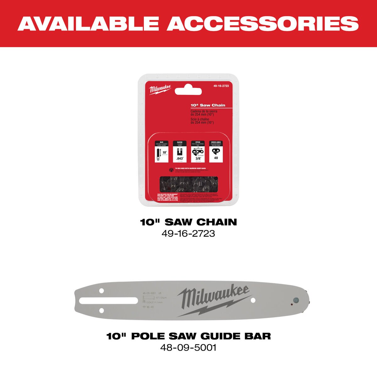 Milwaukee M18 Fuel Quik-Lok 10 in. Pole Saw Attachment | 49-16-2720