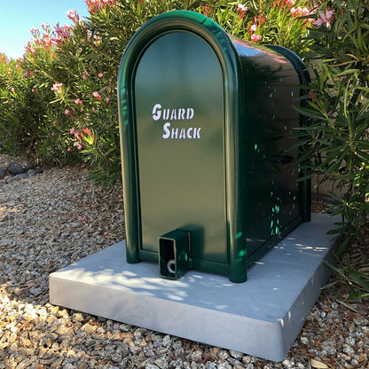 GuardShack Solid Powdercoated Enclosure Hinged (10"W x 24"H x 40"L) - Green/Tan