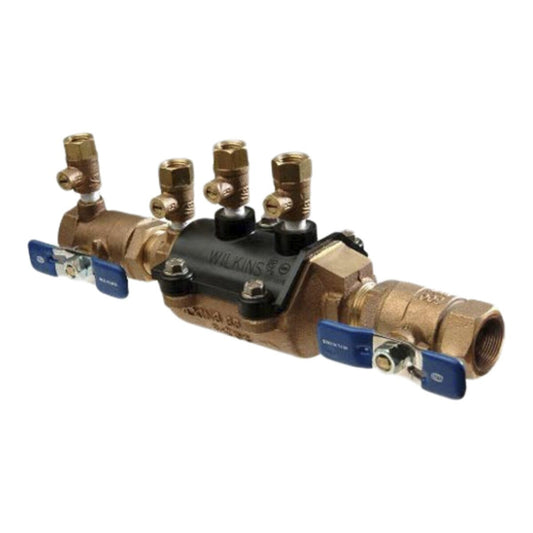 Wilkins Double Check Valve Assembly Model 350 ft. 1 in. Bronze w/ Fast Test & Ball Valves | 1-350FT