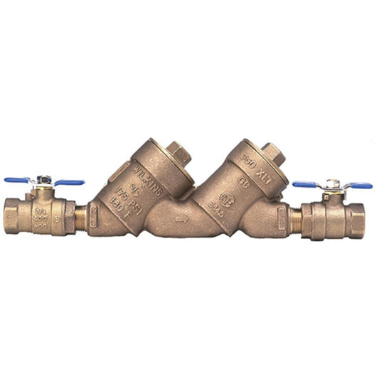  Wilkins Top Access Double Check Valve Assembly Model 950XLTU 3/4 in. Bronze With Union Ball Valves | 34-950XLTU