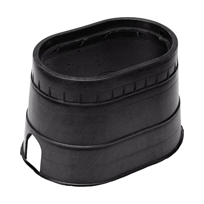NDS Residential Valve Box Oval 8 in. x 12 in. x 10 in.H Black Box Box/Green Lid Drop-in CV