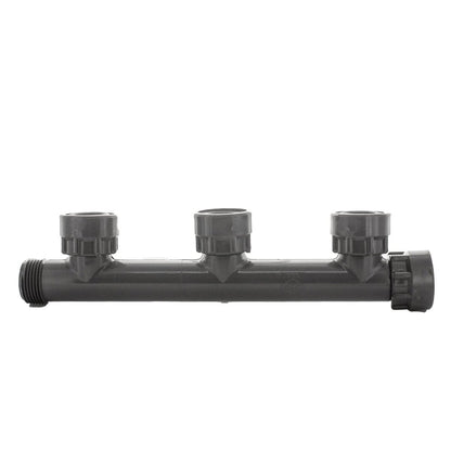 Dura  301-010-4 Quad Port Manifold Tee 1 in. Swivel x MIPT x 4-Swivel with O-Ring