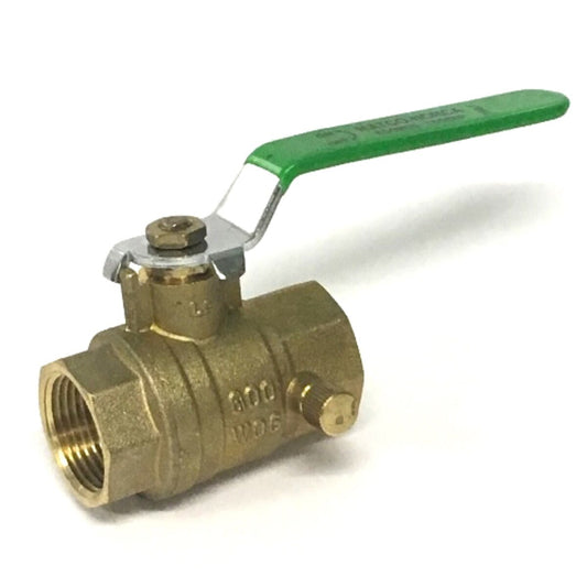 Matco Ball Valve Threaded 1 in. Forged Brass w/ Drain
