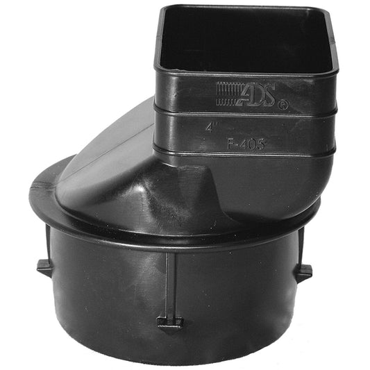 ADS HDPE Downspout Adapter Black 3 in. x 3.25 in. x 2.5 in.