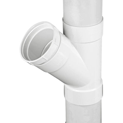 4P08  NDS PVC S&D 45 Deg. Wye HUB x HUB x HUB White 4 in.