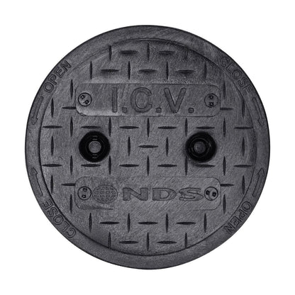 NDS Standard Valve Box Round 6 in. Black Box/Black Lid Overlapping ICV