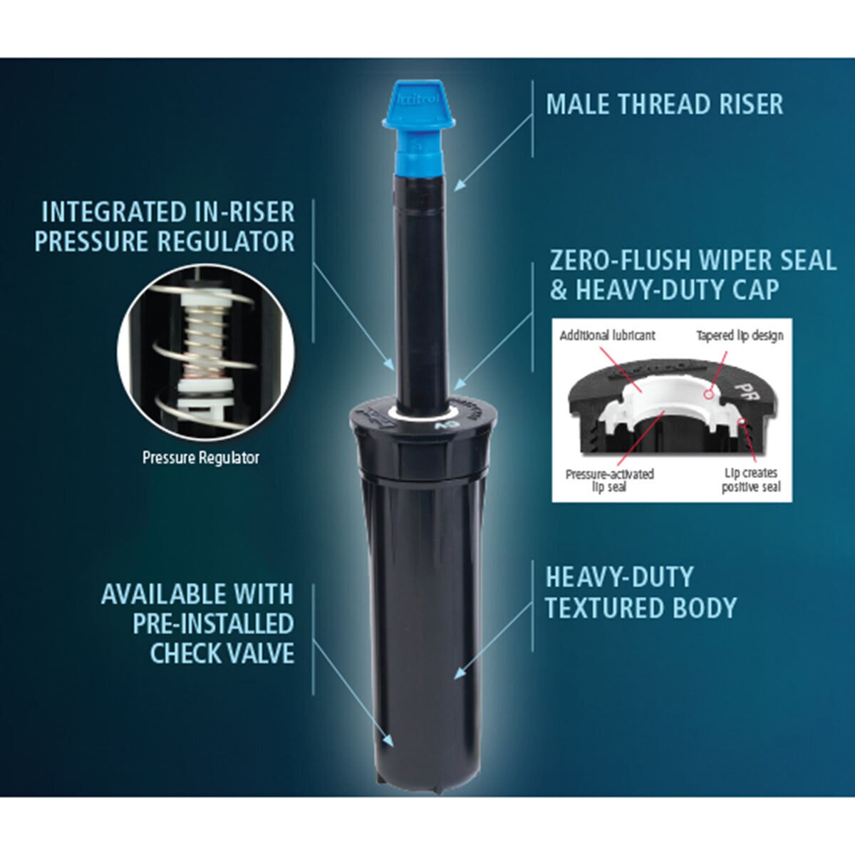 I-PRO400-PR40-CV  Toro Irritrol I-PRO Sprayer w/ 40 PSI Pressure Regulator-Check Valve 4 in.