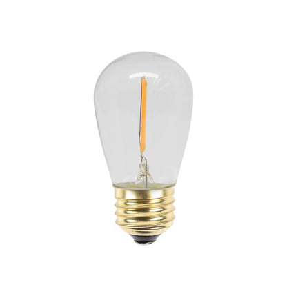 Prime Patio S14 Classic Series LED Bulb - Warm White 2700K Dimmable, 12V Low Voltage, Clear Glass, 1W Power Rating, 3-1/4 in. Height, Black Jacket