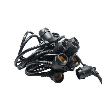Prime Patio  PP-E26S-48L-INLINE 96 ft. E26 Black Socket Wire w/ 24 in. Spacing 48 No Drop Sockets 12 in. Lead