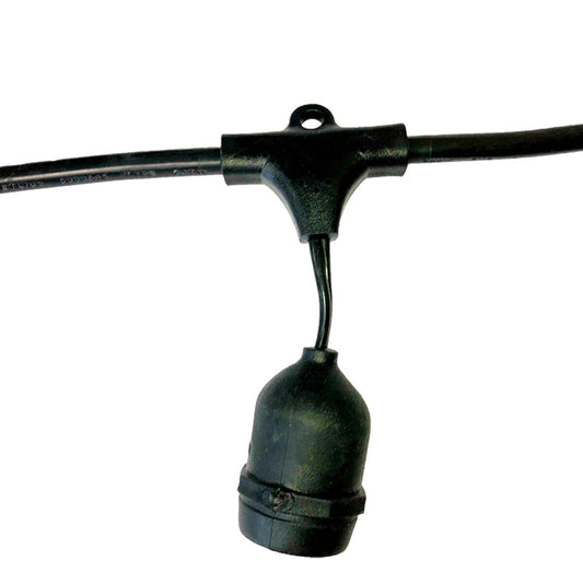 Prime Patio-PP-E26S-165L- 330 ft. E26 Black Socket Wire w/ 24 in. Spacing 4 in. Suspended Sockets