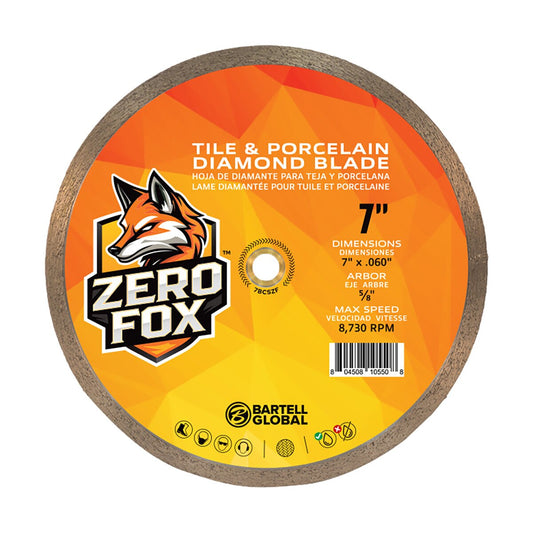 Zero Fox 7 in. Wet-Cut Porcelain and Tile Diamond Blade