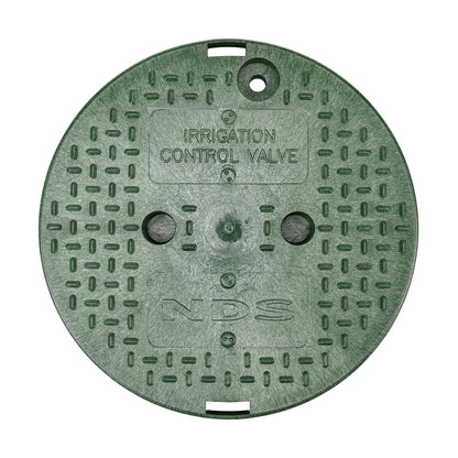 NDS Standard Valve Box Round 10 in. Black Box/Green Lid Overlapping ICV