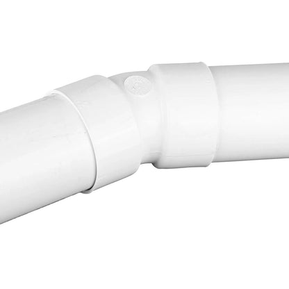 3P04  -NDS PVC S&D 22-1/2 Deg. Elbow HUB x HUB White 3 in.