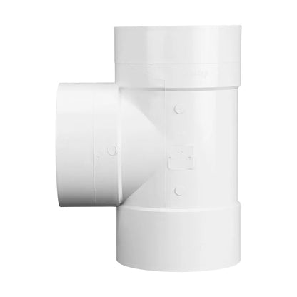 8P01  -NDS PVC S&D Tee HUB x HUB x HUB White 8 in.